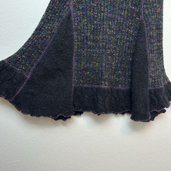 Anthropologie Curio Dress Women’s XS Black Purple Cowl Neck Whimsigoth Witchy - Picture 4 of 13